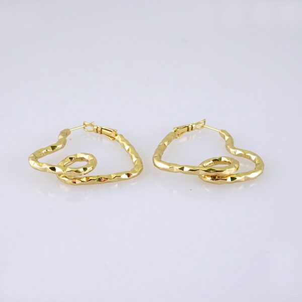 E1751 Earrings Women/ Aretes Dama/ Plain/ 14k Real Color/