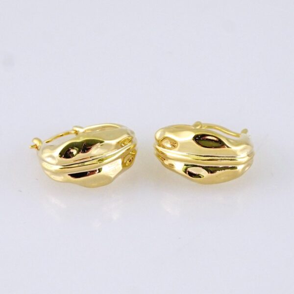 E1753 Earrings Women/ Aretes Dama/ Plain/ 14k Real Color/