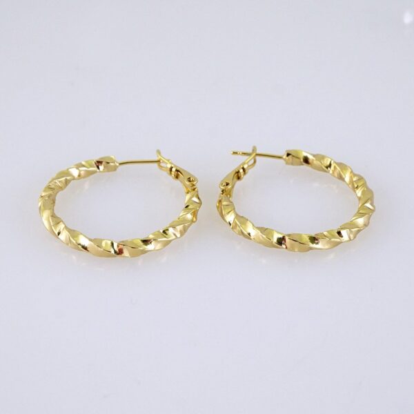E1862 Earrings - Aretes - Plain - 14k Real Color