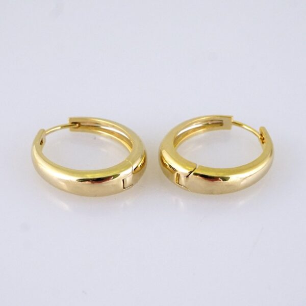E1757 Earrings Women/ Aretes Dama/ Plain/ 14k Real Color/