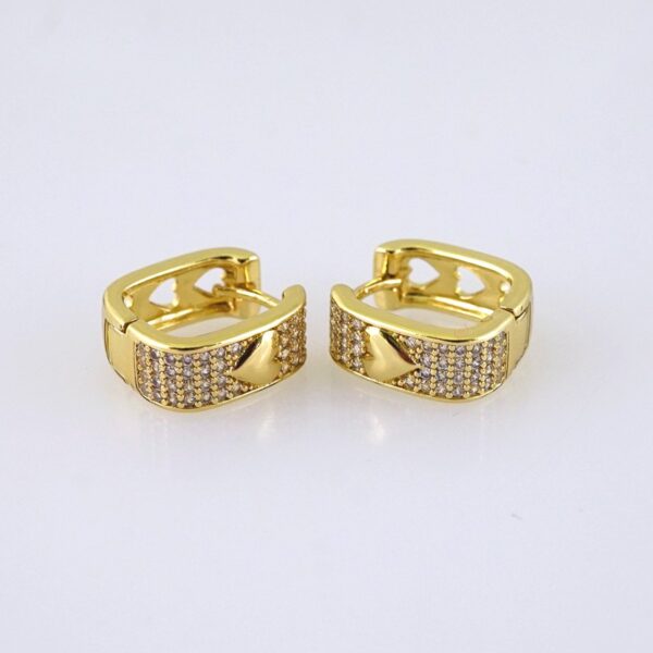 E1758 Women's Earrings - Aretes Dama - Zircon Stone - 14K Real Color - Stainless Steel