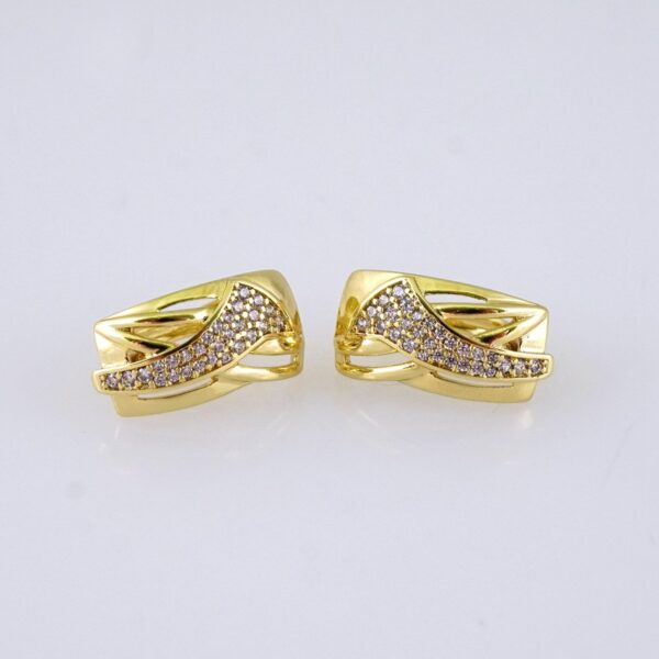 E1761 Women's Earrings - Aretes Dama - Zircon Stone - 14K Real Color
