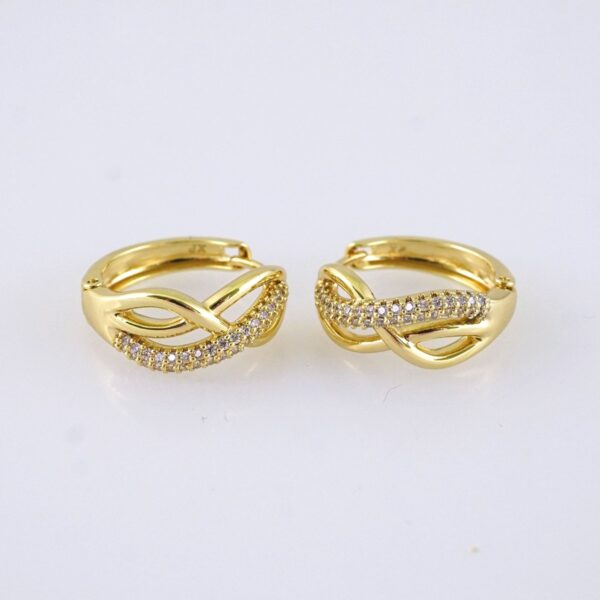 E1762 Women's Earrings - Aretes Dama - Zircon Stone - 14K Real Color