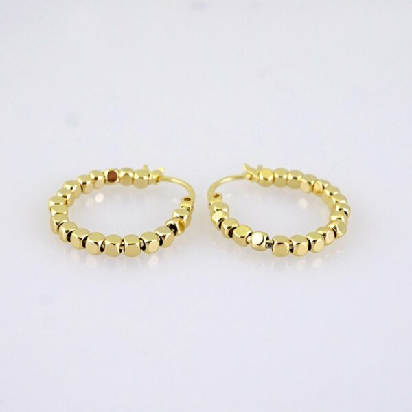 E1767 Earrings Women/ Aretes Dama/ Plain/ 14k Real Color/