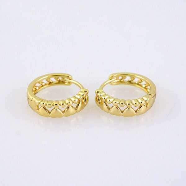 E1771 Earrings Women/ Aretes Dama/ Plain/ 14k Real Color/