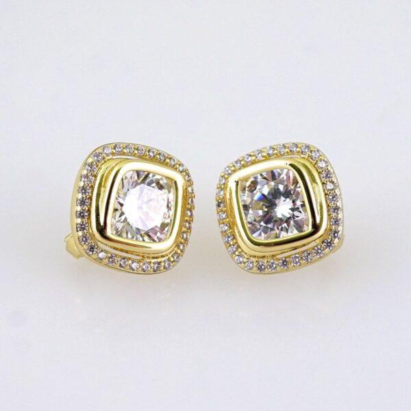E1773 Women's Earrings - Aretes Dama - Zircon Stone - 14K Real Color