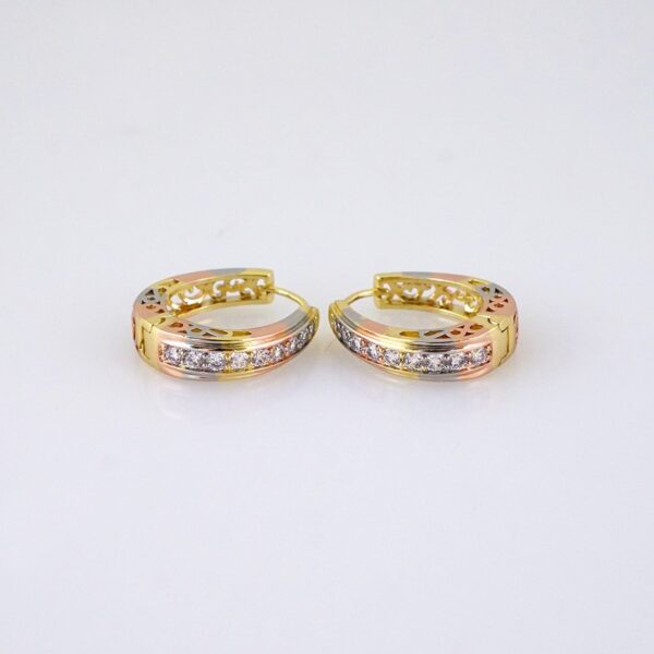 E1782 Women's Earrings - Aretes Dama - Zircon Stone - 14K Real Color