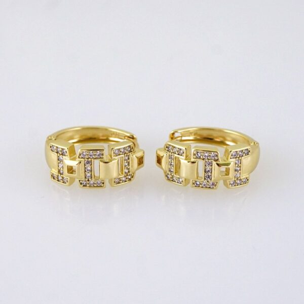 E1784 Women's Earrings - Aretes Dama - Zircon Stone - 14K Real Color