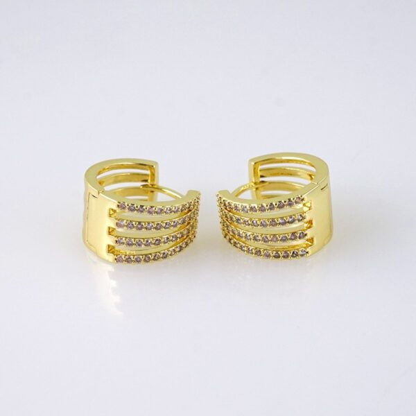 E1799 Women Earrings/ Aretes Dama/ Zircon Stone/14K Real Color/