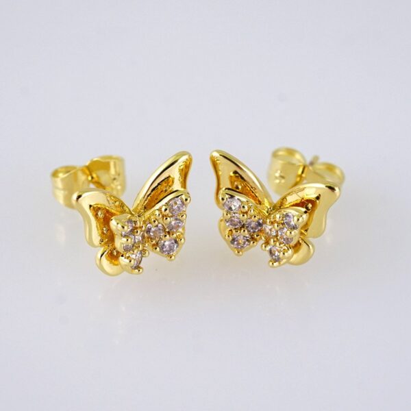 E1801 Women's Earrings - Aretes Dama - Zircon Stone - 14K Real Color