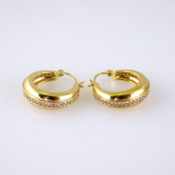 E1809 Women's Earrings - Aretes Dama - Zircon Stone - 14K Real Color
