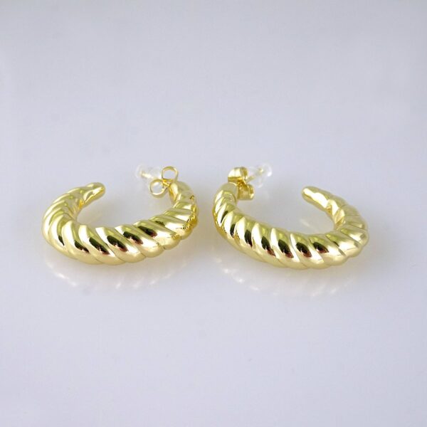 E1811 Earrings Women/ Aretes Dama/ Plain/ 14k Real Color/