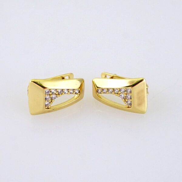 E1818 Women's Earrings - Aretes Dama - Zircon Stone/14k Real Color/