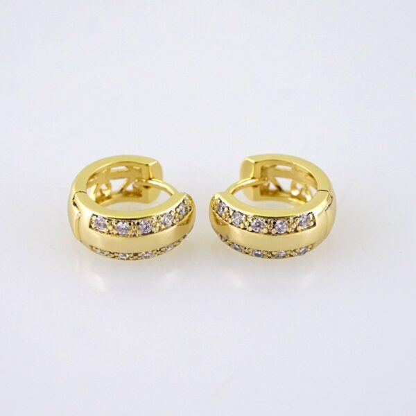 E1821 Women's Earrings - Aretes Dama - Zircon Stone/14k Real Color/