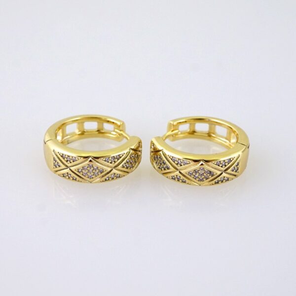 E1822 Women's Earrings - Aretes Dama - Zircon Stone/14k Real Color/