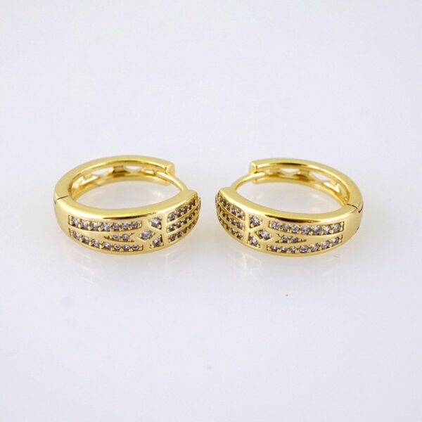 E1823 Women's Earrings - Aretes Dama - Zircon Stone/14k Real Color/