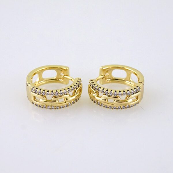 E1828 Women's Earrings - Aretes Dama - Zircon Stone/14k Real Color/