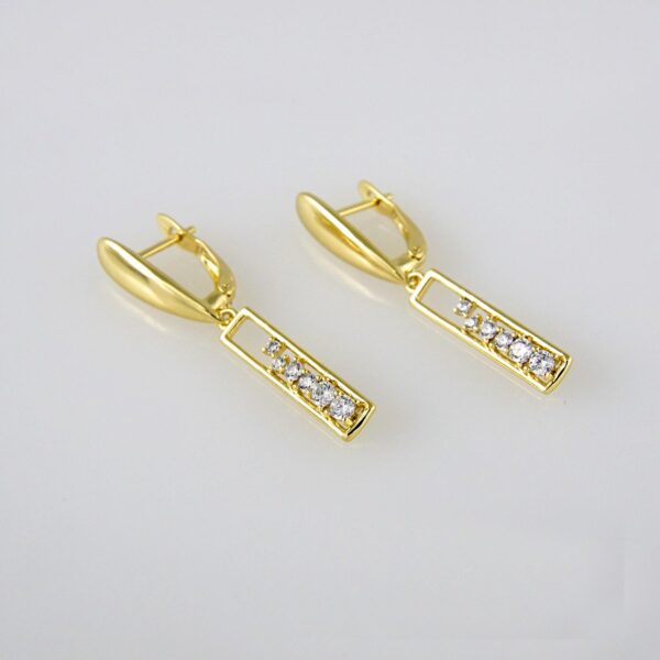 Earrings Woman/Aretes Dama/  Zircon Stone/  14K Real Color// E185
