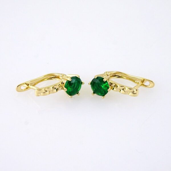E1854 Earrings - Aretes - 14K Real Color - Green