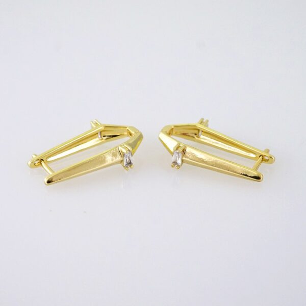 E1878 Earrings - Aretes - Zircon Stone - 14K Real Color