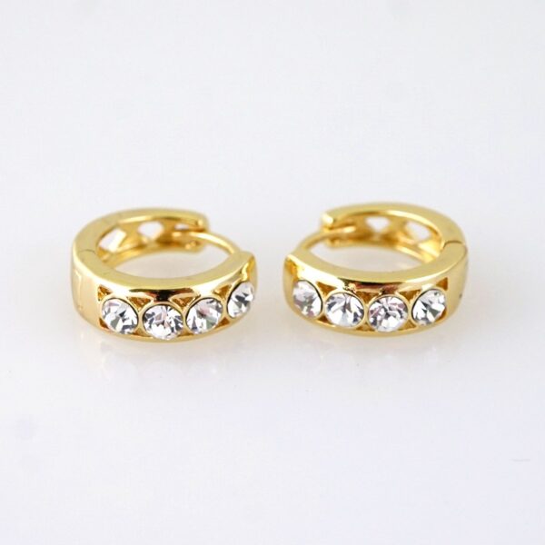 Earrings - Aretes - Zircon Stone - 14K Real Color
