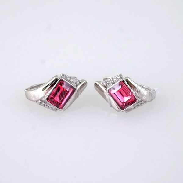 E1888 Earrings - Aretes - Zircon Stone - 14K Real Color