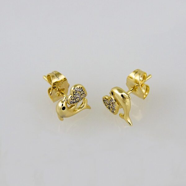 Earrings Woman/Aretes Dama/  Zircon Stone/  14K Real Color// E192