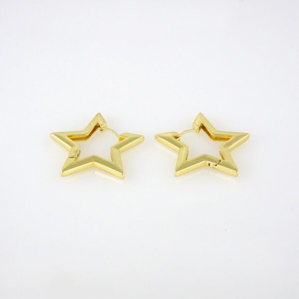 Earrings Woman/Aretes Dama/  Plain/  14K Real Color// E195