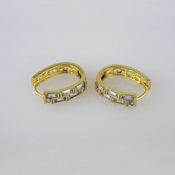 Earrings Woman/Aretes Dama/  Zircon Stone/  14K Real Color// E196
