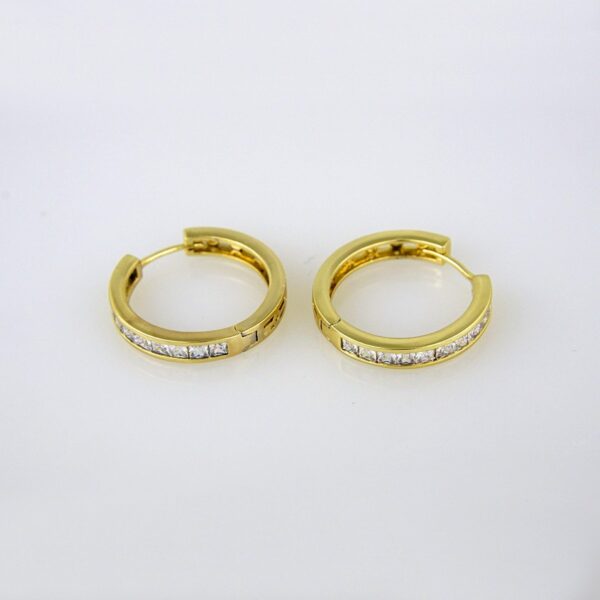 Earrings Woman/Aretes Dama/  Zircon Stone/  14K Real Color// E197