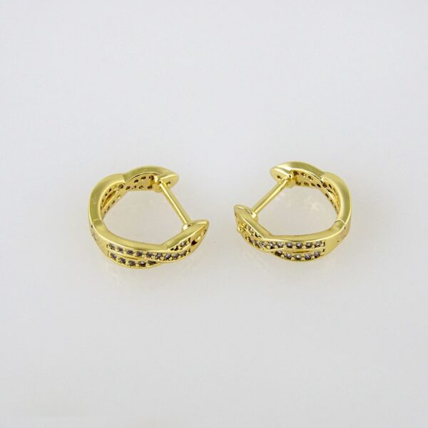 Earrings Woman/Aretes Dama/  Zircon Stone/  14K Real Color// E201