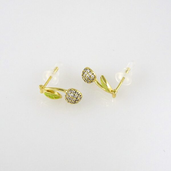 Earrings Woman/ Aretes Dama/ Zircon Stone/ 14k Real Color//  E215