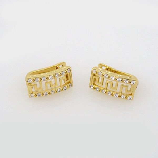 Earrings Woman/ Aretes Dama/ Zircon Stone/ 14k Real Color// E238
