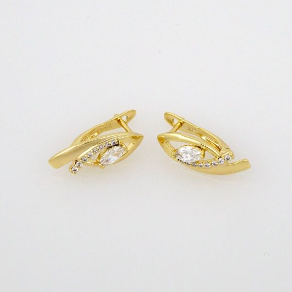 Earrings Woman/ Aretes Dama/ Zircon Stone/ 14k Real Color// E239