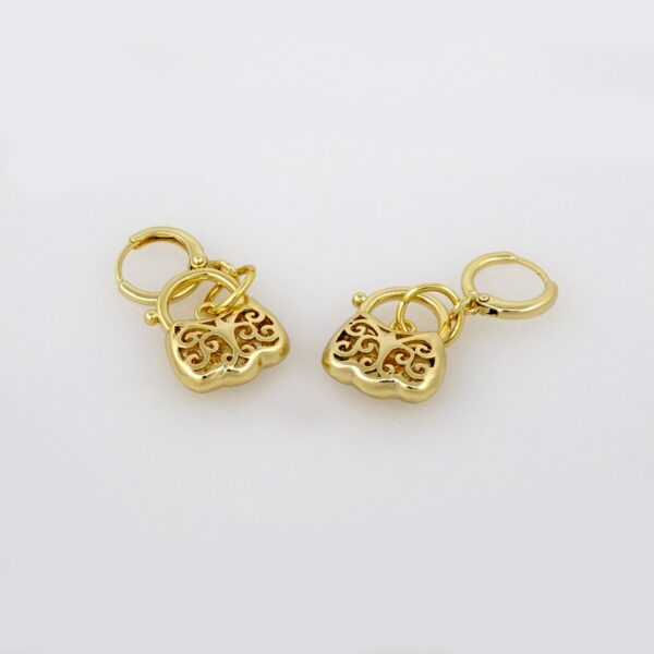 Earrings Woman/Aretes Dama/Zircon Stone/ 14K Real Color// E240