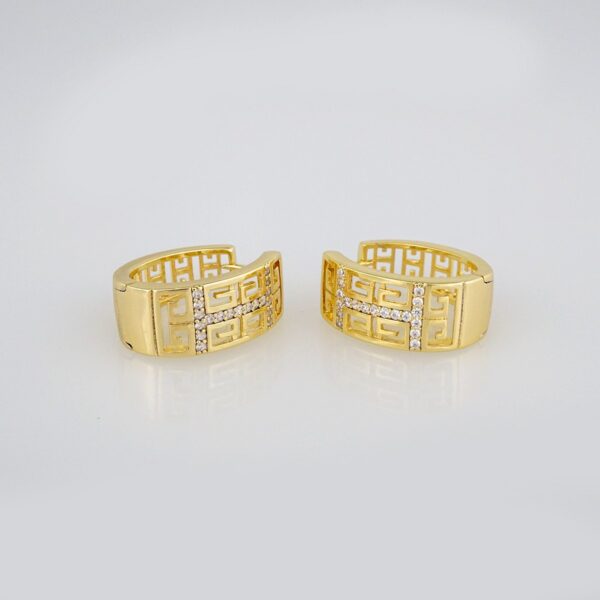 Earrings Woman/ Aretes Dama/Zircon Stone/14k Real Color// E255