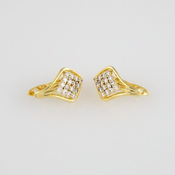 Earrings Woman/ Aretes Dama/ Zircon Stone/ 14k Real Color// E264