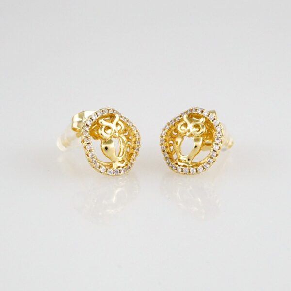 Earrings Woman/ Aretes Dama/ Zircon Stone/ 14k Real Color// E266