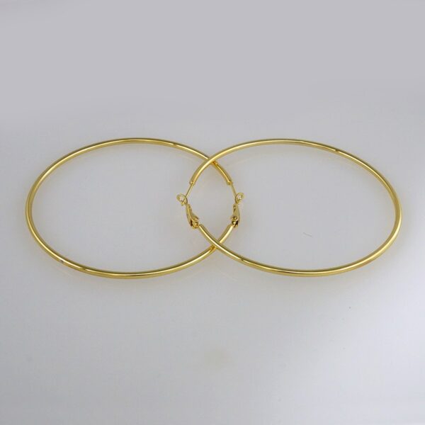 Earrings Woman/ Aretes Dama/  Plain/  14k Real Color// E287