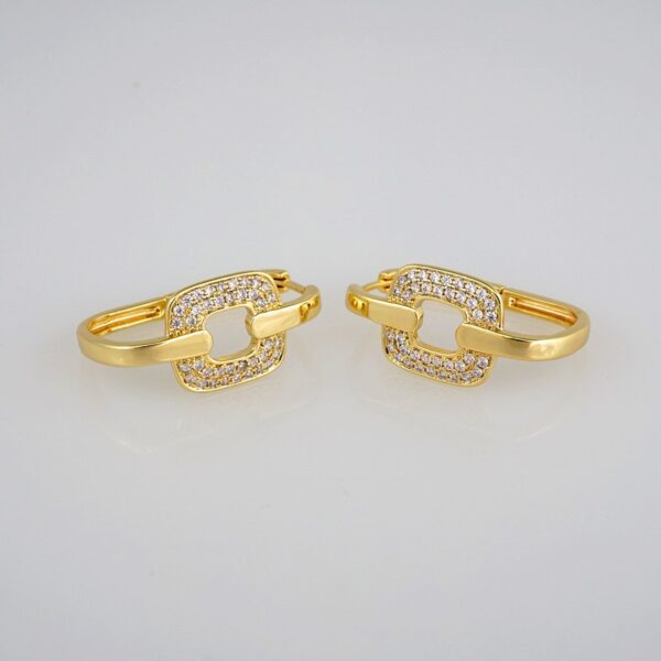 Earrings Woman/ Aretes Dama/Zircon Stone/14k Real Color// E294