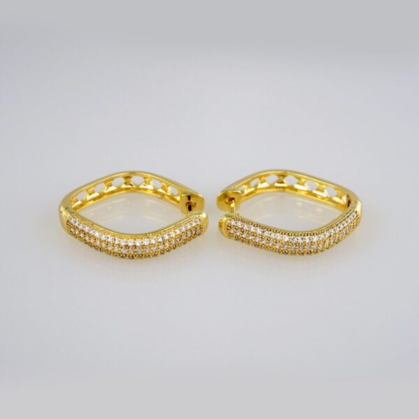 Earrings Woman/ Aretes Dama/  Zircon Stone/  14k Real Color// E296