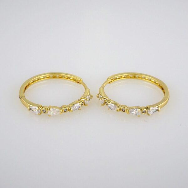 Earrings Woman/ Aretes Dama/  Zircon Stone/  14k Real Color// E300