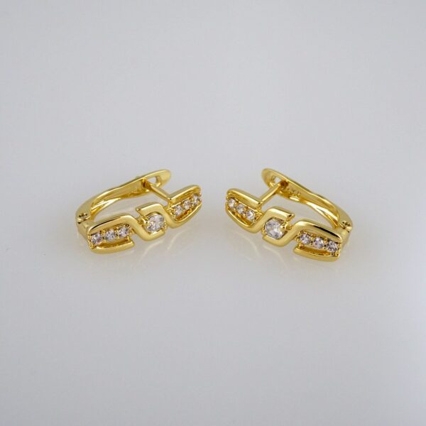 Earrings Woman/ Aretes Dama/  Zircon Stone/  14k Real Color// E308