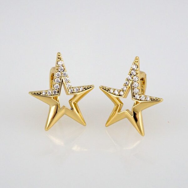 Earrings Woman/ Aretes Dama/  Zircon Stone/  14k Real Color// E311