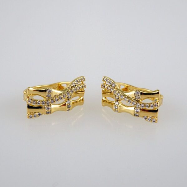 Earrings Woman/ Aretes Dama/Zircon Stone/14k Real Color// E324