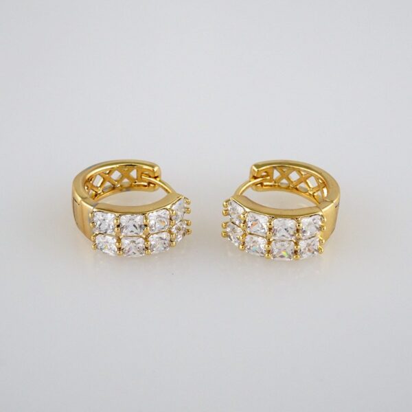 Earrings Woman/ Aretes Dama/Zircon Stone/14k Real Color// E325