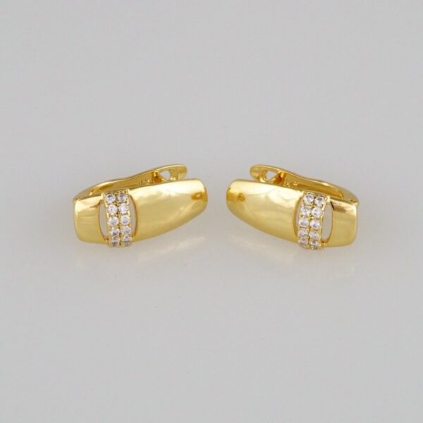 Earrings Woman/ Aretes Dama/  Zircon Stone/  14k Real Color// E326