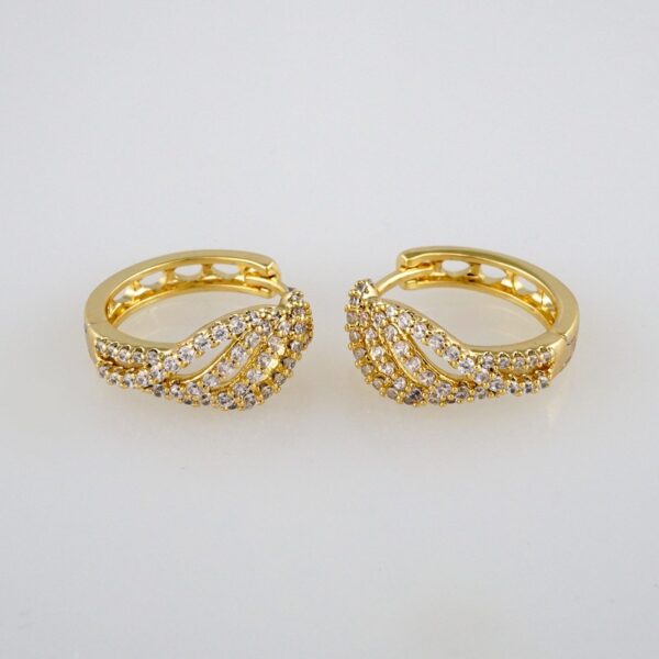 Earrings Woman/ Aretes Dama/  Zircon Stone/  14k Real Color// E327