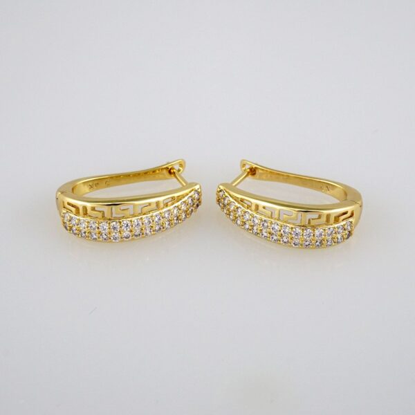 Earrings Woman/ Aretes Dama/  Zircon Stone/  14k Real Color// E330