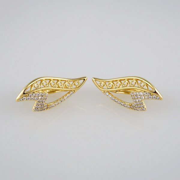 Earrings Woman/ Aretes Dama/  Zircon Stone/  14k Real Color// E331